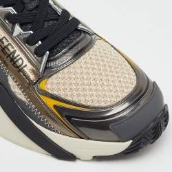 Pre Owned Fendi Multicolor Leather and Mesh Technical Flow Low Top Sneakers Size 41