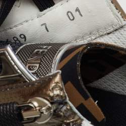 Pre Owned Fendi Multicolor Leather and Mesh Technical Flow Low Top Sneakers Size 41