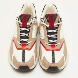 مملوكة مسبقًا Fendi Faster Size 42 Multicolor Mesh and Nubuck Leather Low Top Sneakers