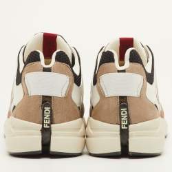 مملوكة مسبقًا Fendi Faster Size 42 Multicolor Mesh and Nubuck Leather Low Top Sneakers