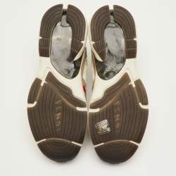 مملوكة مسبقًا Fendi Faster Size 42 Multicolor Mesh and Nubuck Leather Low Top Sneakers