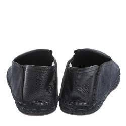Fendi Blue/Black Suede And Leather Bag Bugs Slip On Espadrilles Size 41