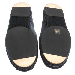 Fendi Blue/Black Suede And Leather Bag Bugs Slip On Espadrilles Size 41