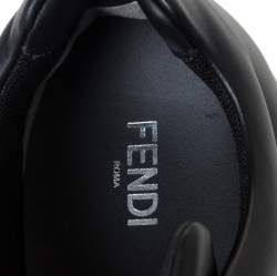 Fendi Black Leather Low Top Sneakers Size 40.5