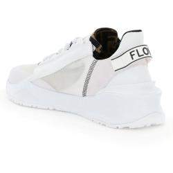 Fendi White Nylon Low Top Flow Sneakers EU 42