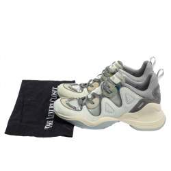 Fendi Grey Suede And Mesh  FFluids Low Top Sneakers Size 41