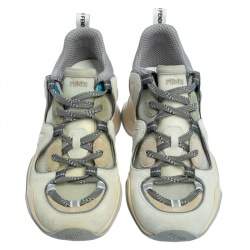 Fendi Grey Suede And Mesh  FFluids Low Top Sneakers Size 41