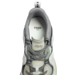 Fendi Grey Suede And Mesh  FFluids Low Top Sneakers Size 41
