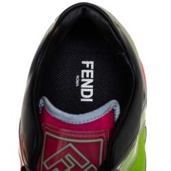 Fendi Multicolor Leather, Mesh And PVC Lace Up Sneakers Size 40