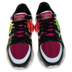 Fendi Multicolor Leather, Mesh And PVC Lace Up Sneakers Size 40