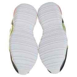 Fendi Multicolor Leather, Mesh And PVC Lace Up Sneakers Size 40