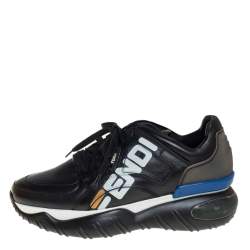 Fendi X Fila Black Leather Fila Mania Sneakers Size 40