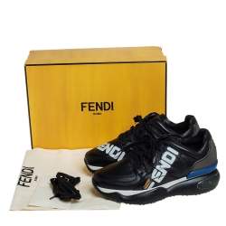 Fendi X Fila Black Leather Fila Mania Sneakers Size 40