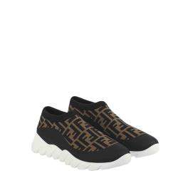 Fendi Brown/Black Tech Fabric Sneakers Size UK 6 EU 40