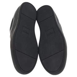 Fendi Black Leather Monster Bug Slip On Sneakers Size 43