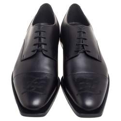Fendi Black Leather Lace Up Oxfords Size 43