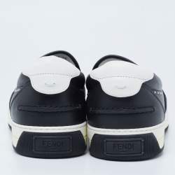 Fendi Black Leather Slip On Sneakers Size 44