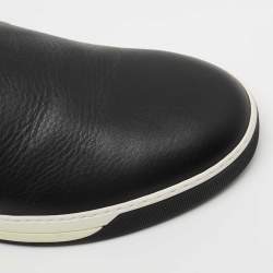 Pre Owned Fendi Black Leather Slip On Sneakers Size 44