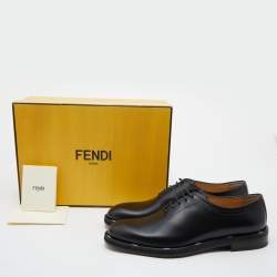 Fendi Black Leather Lace Up Oxford Size 42.5