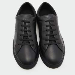 Pre Owned Fendi Black Leather Low Top Sneakers Size 41.5