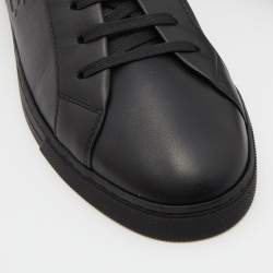 Pre Owned Fendi Black Leather Low Top Sneakers Size 41.5