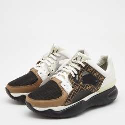 Fendi Multicolor Mesh and Leather Forever Fendi  Low Top Sneakers Size 41