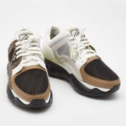 Fendi Multicolor Mesh and Leather Forever Fendi  Low Top Sneakers Size 41