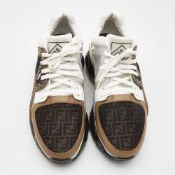 Fendi Multicolor Mesh and Leather Forever Fendi  Low Top Sneakers Size 41