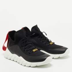 Pre Owned Fendi Black Canvas and Leather Low Top Sneakers Size 41