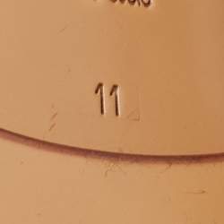 Fendi Tan Zucca Embossed Leather Slides Size 45