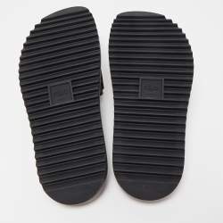 Pre Owned Fendi Brown/Black Zucca Rubber Slides Size 45