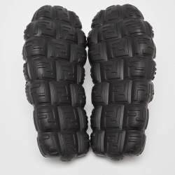 Fendi Black Logo Embossed Rubber Cloud Slides Size 44