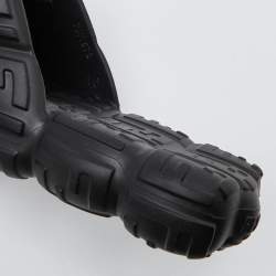 Fendi Black Logo Embossed Rubber Cloud Slides Size 44