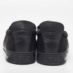 Pre Owned Fendi Black Suede Monster Swarovski Slip On Sneakers Size 43