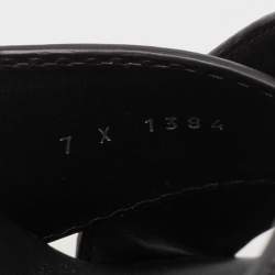 Pre Owned Fendi Black Crocodile and Leather Flat Slides Size 41