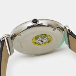 Pre Owned Fendi Black Stainless Steel Leather Palazzo F137060201 Men's Wristwatch 41 mm