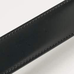 Fendi Black/Navy Blue Leather FF Buckle Reversible Belt 85 CM