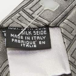 Fendi Grey Zucca Jacquard Silk Traditional Tie