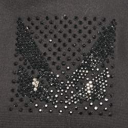 Fendi Black Monster Eye Embellished Silk Tie
