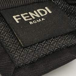 Fendi Black Monster Eye Embellished Silk Tie