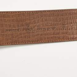 Fendi Tobacco Zucca Coated Canvas FF Buckle Belt 95 CM