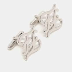 Fendi Karligraphy FF Silver Tone Cufflinks