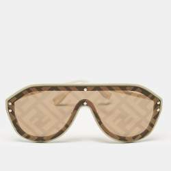 Fendi Brown/White Zucca FF M0039/S Fabulous Shield Sunglasses