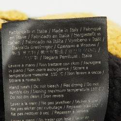Fendi Black/Yellow Logo Knit Wool Beanie ( One Size )