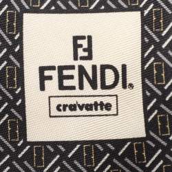 Fendi Brown FF Patterned Silk Tie