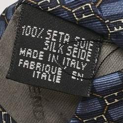 Fendi Navy Blue Printed Silk Tie