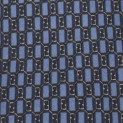 Fendi Navy Blue Printed Silk Tie