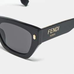 Pre Owned Fendi Black FE 401001 Square Sunglasses