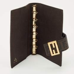 Pre Owned Fendi Tobacco Zucchino Coated Canvas Forever Agenda Cover