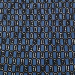 Pre Owned Fendi Blue Printed Silk Traditional Tie